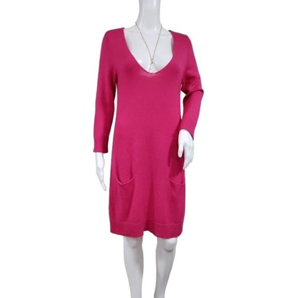 Express Dresses & Skirts - Express Design Studio Long Sleeve Ribbed Knit Mini Dress Hot Pink Women's M / S